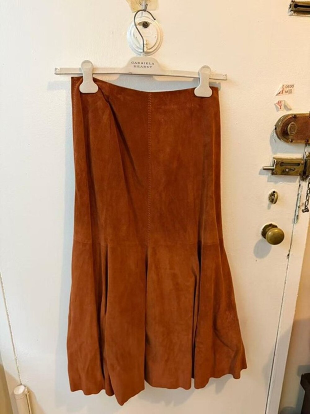 Gabriela Hearst Brown Suede Leather Maxi Skirt